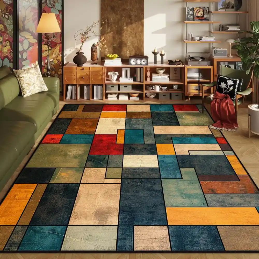Get Geometric Carpets with bold shapes and contemporary patterns to create a striking modern floor design