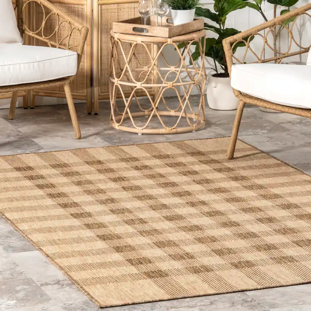 Sandown Jute Indoor_Outdoor Rug – Get natural charm and durable texture for patios, rooms, balconies, and lounges.
